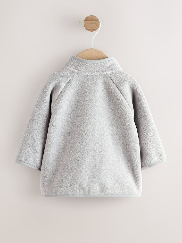 Grey Micro Fleece Baby Zip Jacket (0mths-2yrs) - Size Up to 1 Month (56cm)