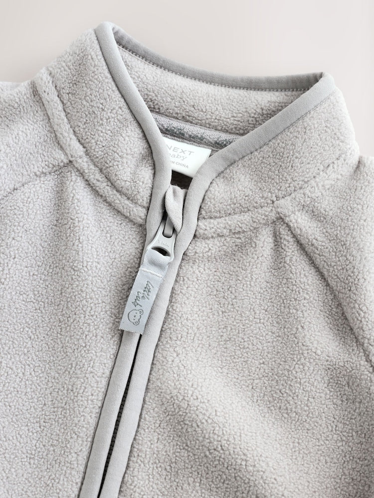 Grey Micro Fleece Baby Zip Jacket (0mths-2yrs)