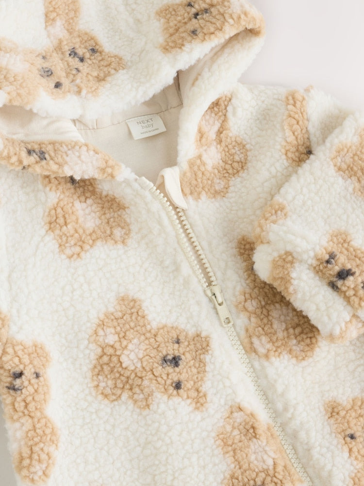 Natural Bear Borg All Over Printed Baby Pramsuit (0-18mths) - Size 50cm (First Size)