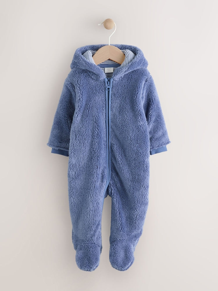 Navy Fleece Baby Pramsuit (0mths-2yrs) - Size 50cm (First Size) - Navy