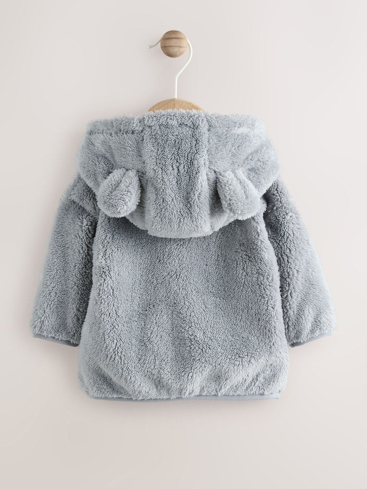 Grey Fleece Baby Zip Jacket - Size 50cm (First Size)