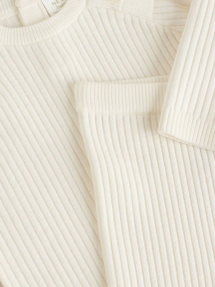 Cream Baby Knitted Jumper and Leggings Set 2 Piece (0mths-3yrs)