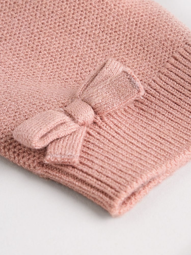 Pink Baby Knitted Wrap Jumper and Leggings 2 Piece Set (0mths-2yrs)