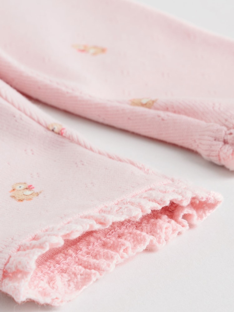 Pink/Brown/Heart Baby Leggings 4 Pack (0mths-2yrs)
