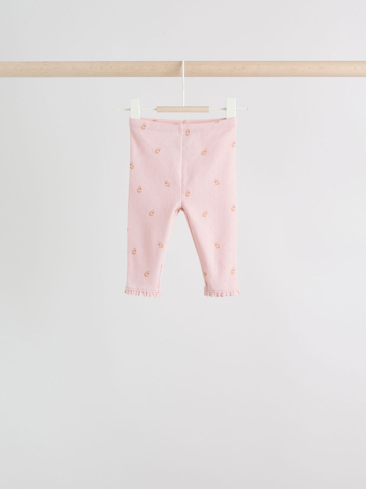 Pink/Brown/Heart Baby Leggings 4 Pack (0mths-2yrs)
