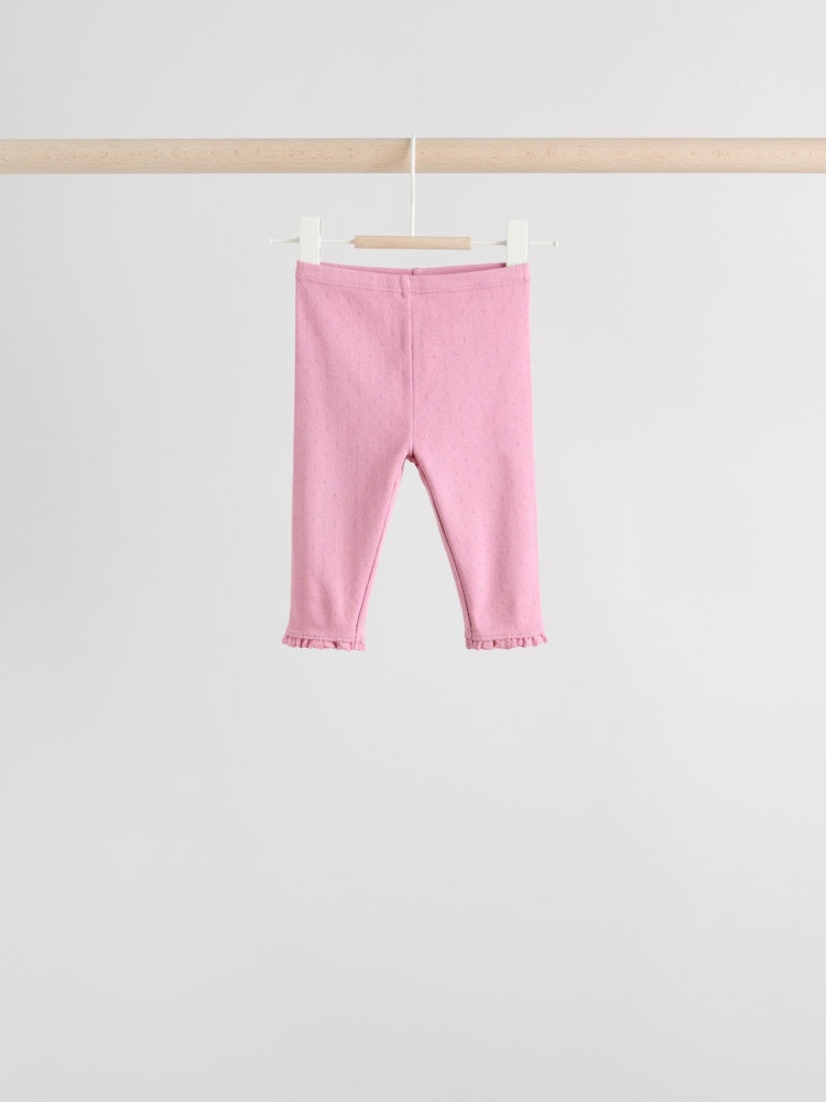 Pink/Brown/Heart Baby Leggings 4 Pack (0mths-2yrs)