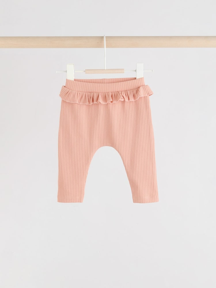Sage Green/Coral/Ditsy Baby Leggings 4 Pack (0mths-2yrs)