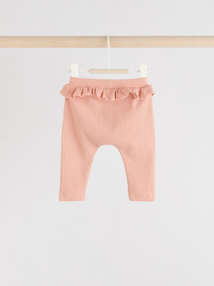 Sage Green/Coral/Ditsy Baby Leggings 4 Pack (0mths-2yrs)