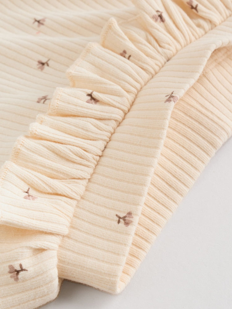 Purple/Yellow/Cream Ditsy Baby Leggings 4 Pack (0mths-2yrs)