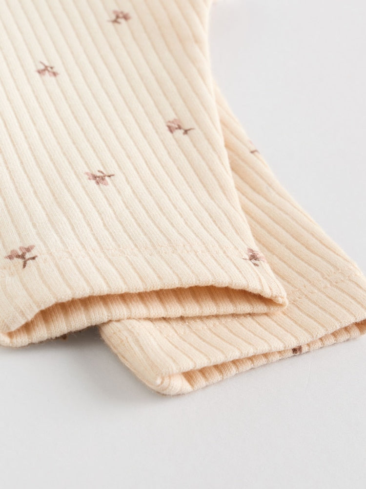 Purple/Yellow/Cream Ditsy Baby Leggings 4 Pack (0mths-2yrs)