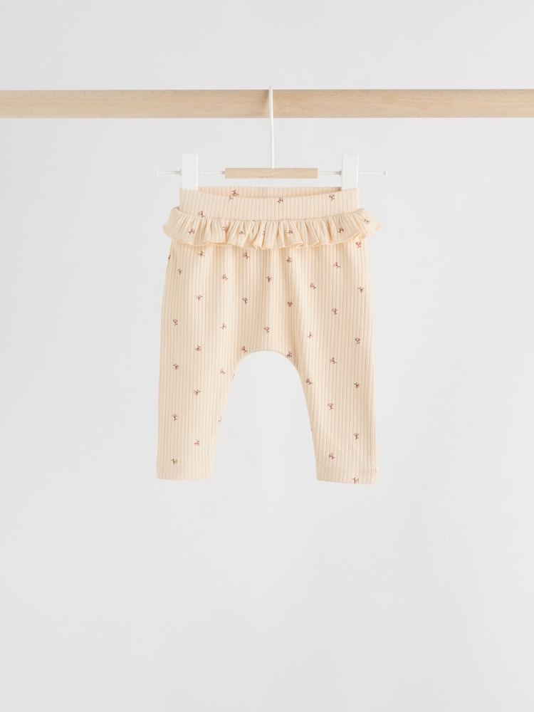 Purple/Yellow/Cream Ditsy Baby Leggings 4 Pack (0mths-2yrs)