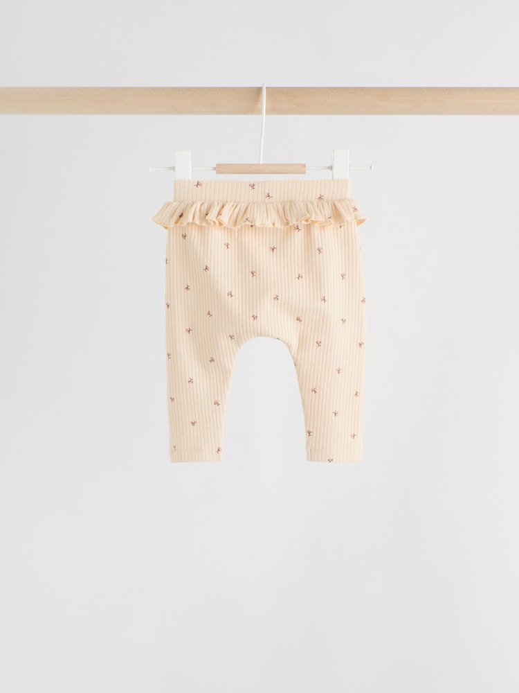 Purple/Yellow/Cream Ditsy Baby Leggings 4 Pack (0mths-2yrs)
