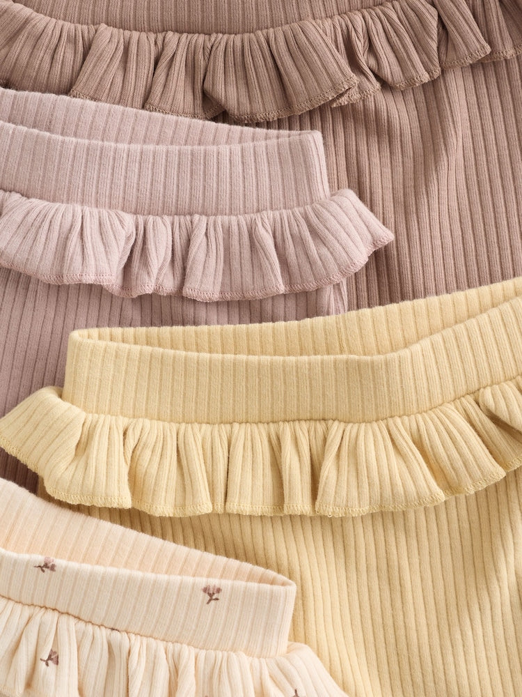 Purple/Yellow/Cream Ditsy Baby Leggings 4 Pack (0mths-2yrs)