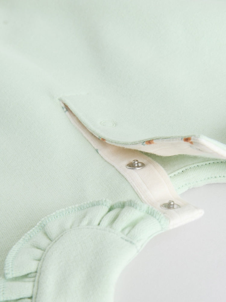 Sage Green/ Cream Ditsy Baby Frill Collar Sweater and Leggings 2 Piece Set (0mths-2yrs)