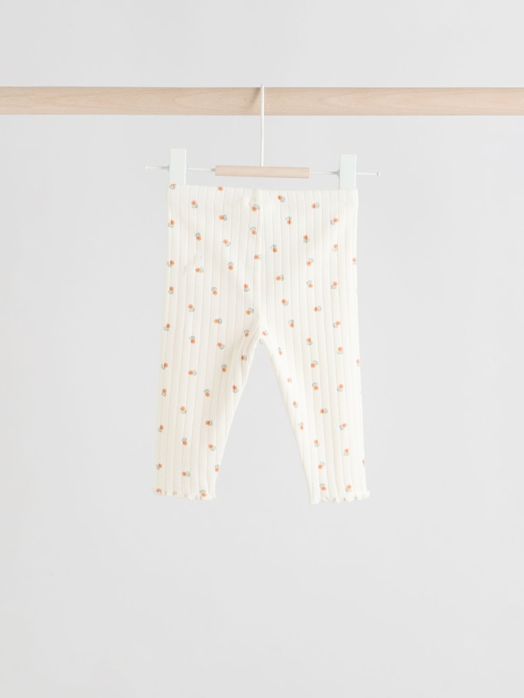 Sage Green/ Cream Ditsy Baby Frill Collar Sweater and Leggings 2 Piece Set (0mths-2yrs)
