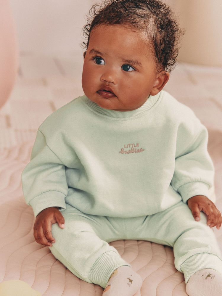 Sage Green Baby Sweater and Joggers 2 Piece Set (0mths-2yrs)