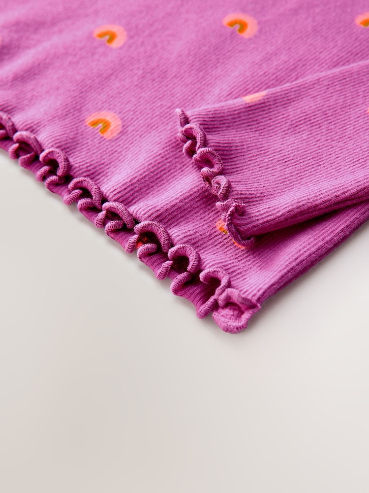 Purple Rainbow Rib Long Sleeve T-Shirt (3mths-7yrs)