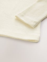 Ecru White Long Sleeve Pointelle T-Shirt (3mths-7yrs) - Size 3-6 Months (62-68cm)