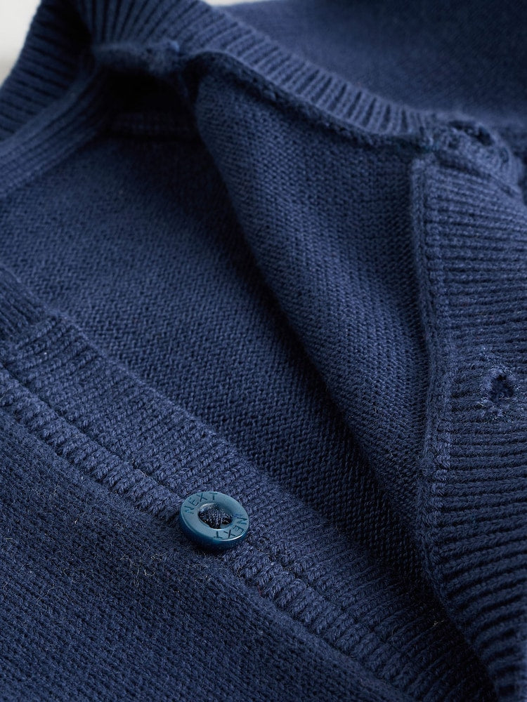 Blue 100% Cotton Knitted Baby Cardigans 2 Pack (0mths-2yrs) - Size 50cm (First Size)