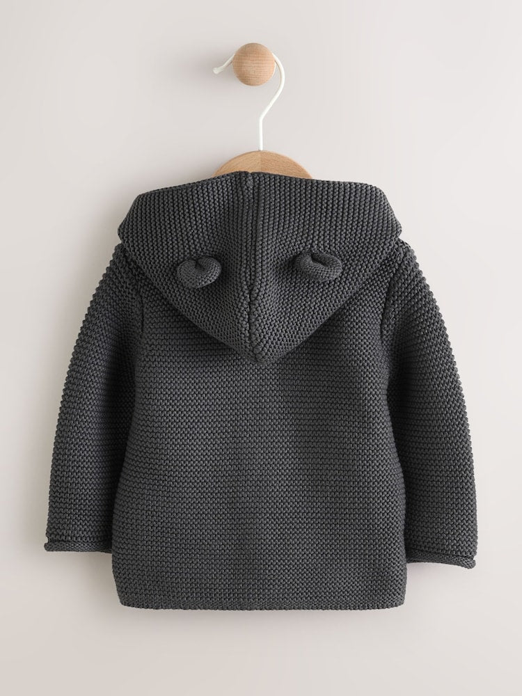 Charcoal Grey Knitted Baby Cardigan (0mths-2yrs)