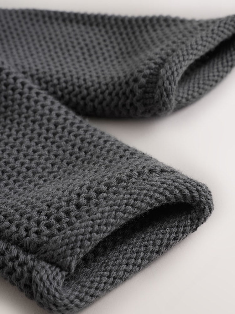 Charcoal Grey Knitted Baby Cardigan (0mths-2yrs)