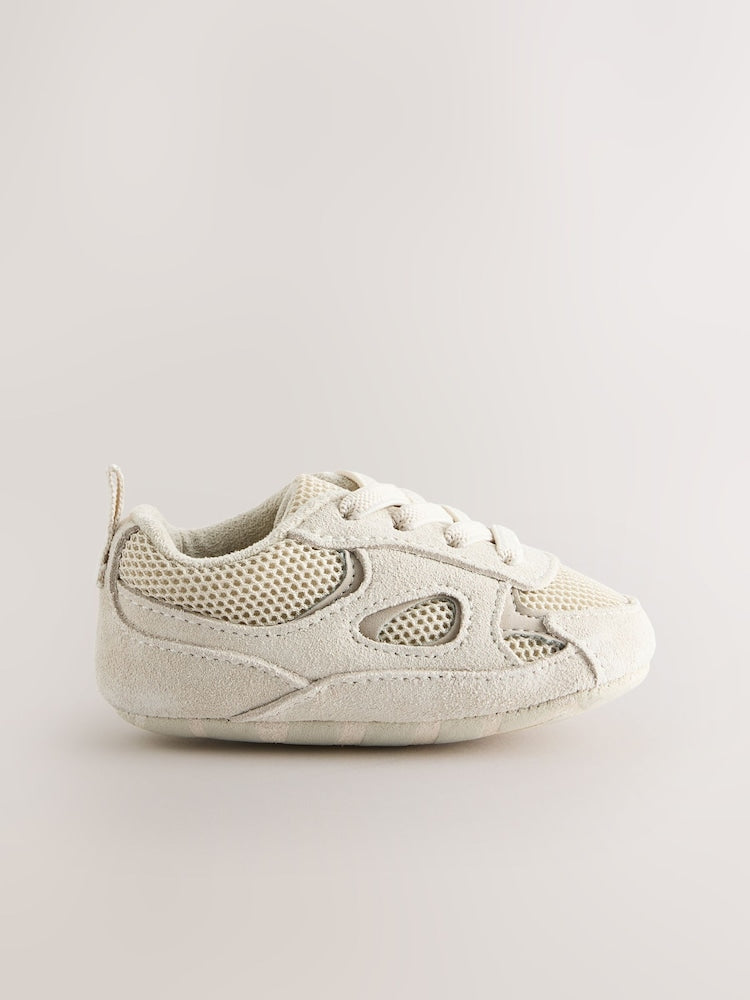Neutral Baby Elastic Lace Slip-Ons Trainers (0-2mths) - Size Up To 3 Months (50 - 62cm)