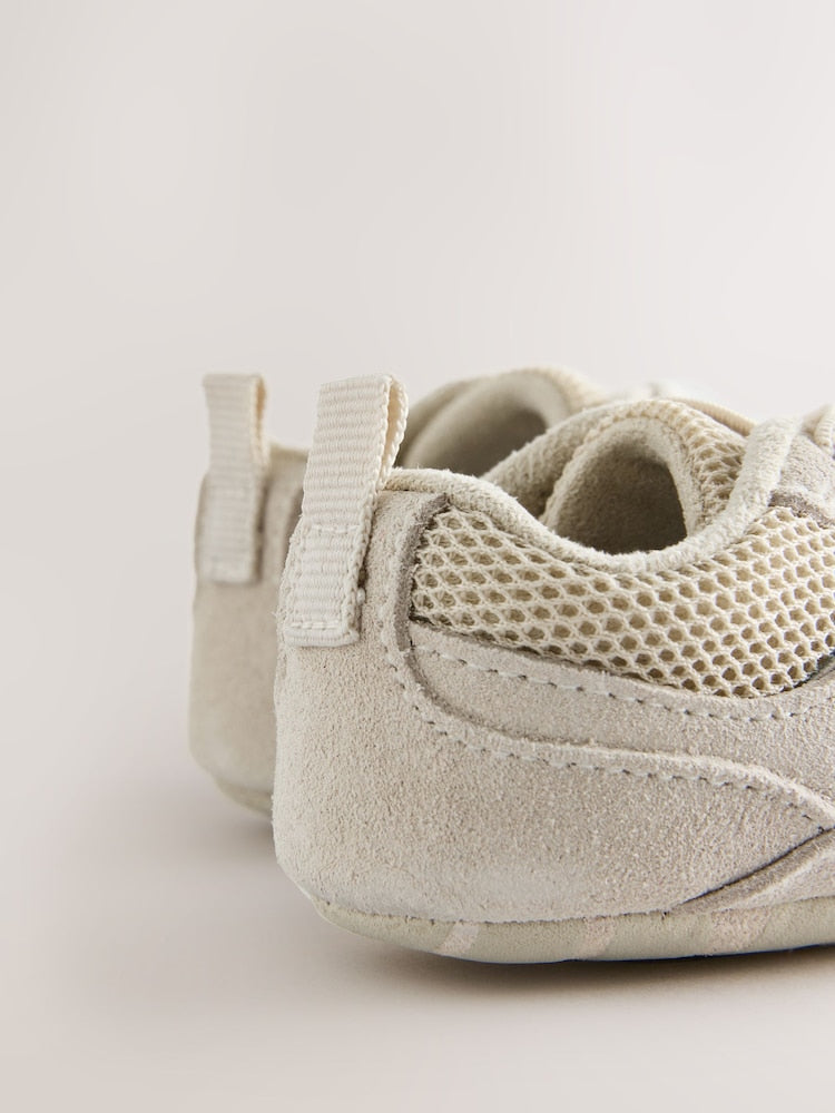 Neutral Baby Elastic Lace Slip-Ons Trainers (0-2mths) - Size Up To 3 Months (50 - 62cm)