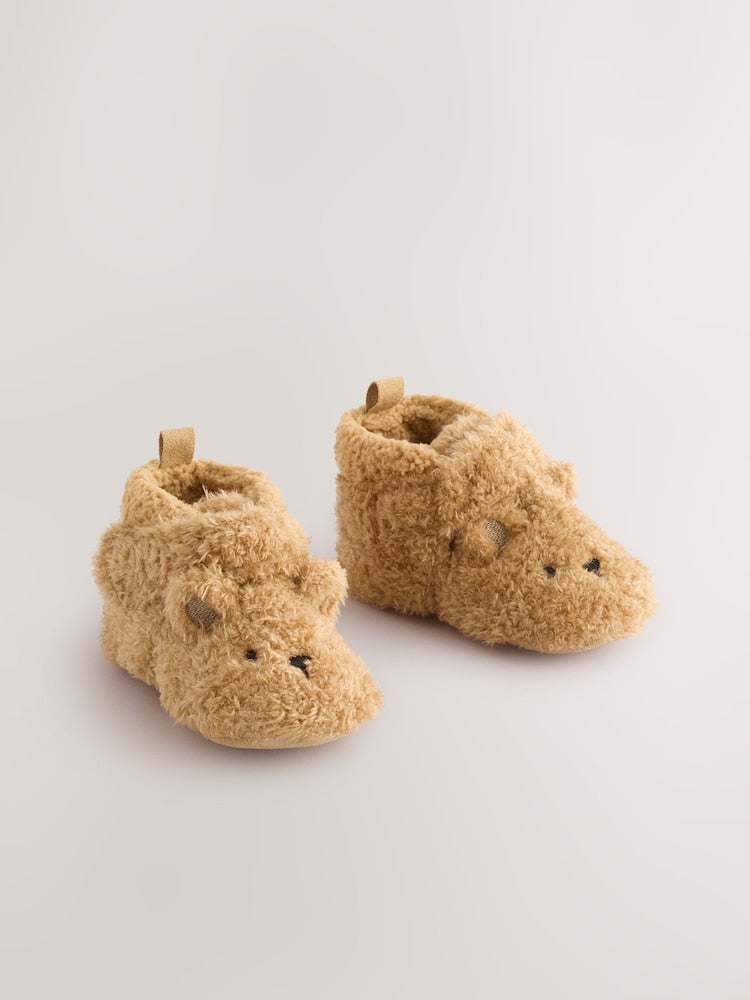 Brown Bear Baby Touch Fastening Slipper Boots (0-2mths) - Brown Bear / Up To 3 Months (50 - 62cm)