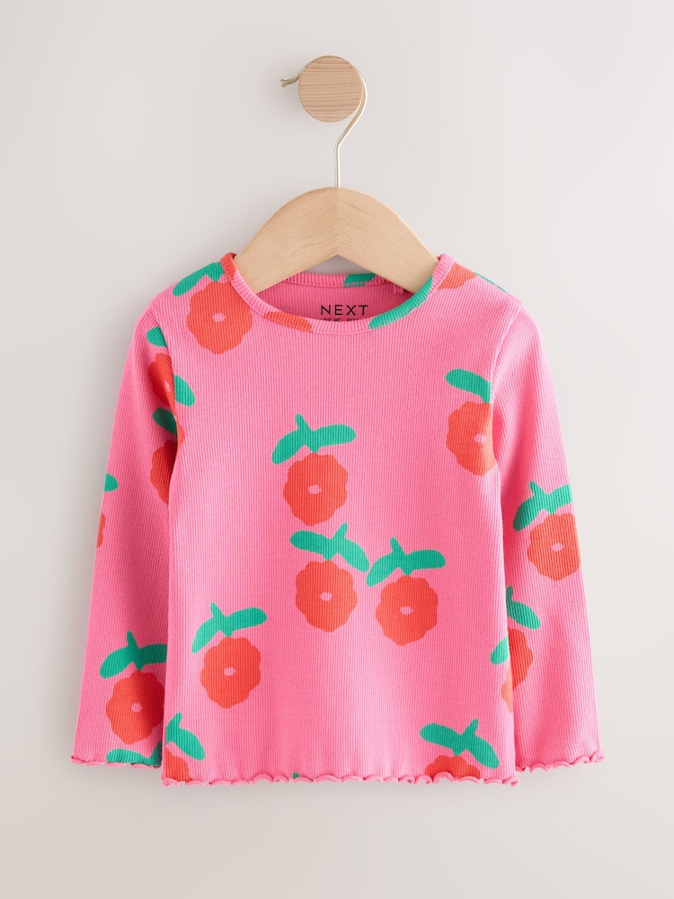 Rainbow Spot Long Sleeve Rib Tops 5 Pack (3mths-7yrs)