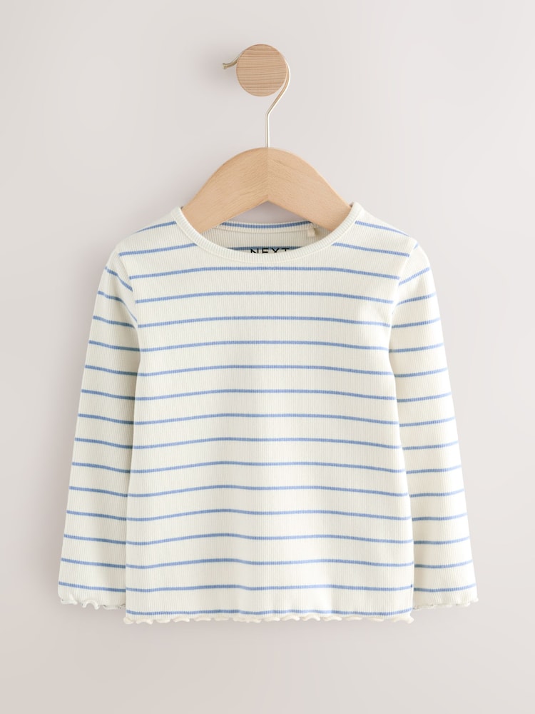 Rainbow Spot Long Sleeve Rib Tops 5 Pack (3mths-7yrs)