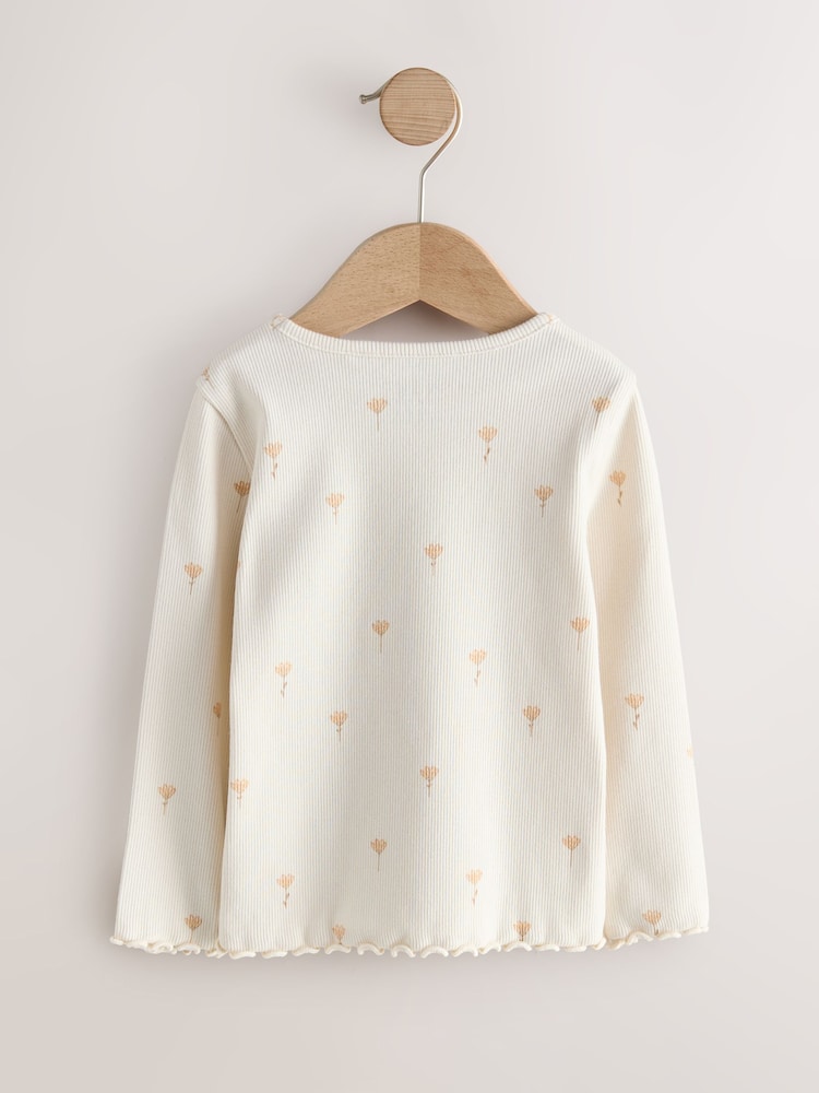 Neutral Long Sleeve Rib Tops 5 Pack (3mths-7yrs)