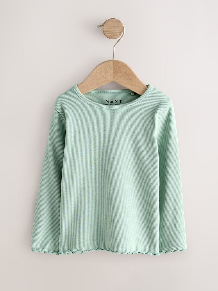 Neutral Long Sleeve Rib Tops 5 Pack (3mths-7yrs)