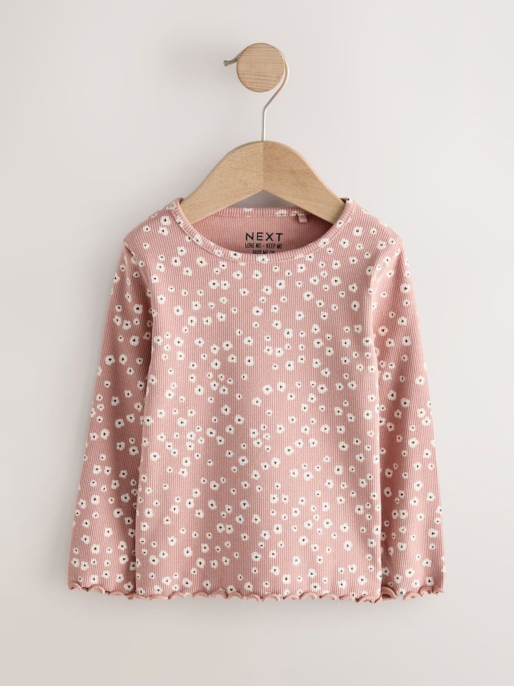 Neutral Long Sleeve Rib Tops 5 Pack (3mths-7yrs)