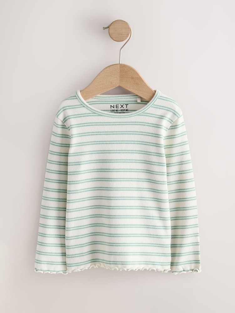 Neutral Long Sleeve Rib Tops 5 Pack (3mths-7yrs)