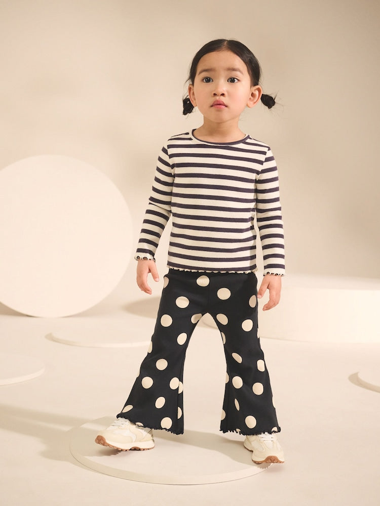 Black/White Long Sleeve Ribbed Tops 5 Pack (3mths-7yrs)