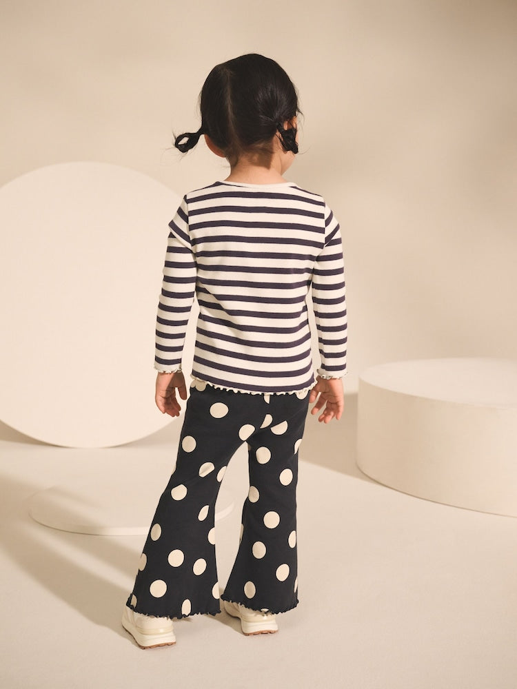 Black/White Long Sleeve Ribbed Tops 5 Pack (3mths-7yrs)