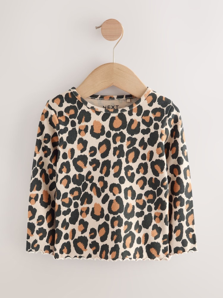 Black/White Long Sleeve Ribbed Tops 5 Pack (3mths-7yrs)