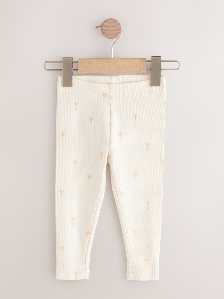 Floral Ribbed Leggings 5 Pack (3mths-7yrs)