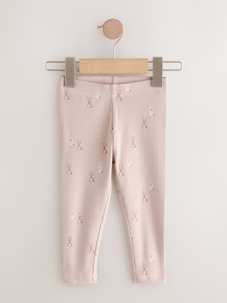 Floral Ribbed Leggings 5 Pack (3mths-7yrs)