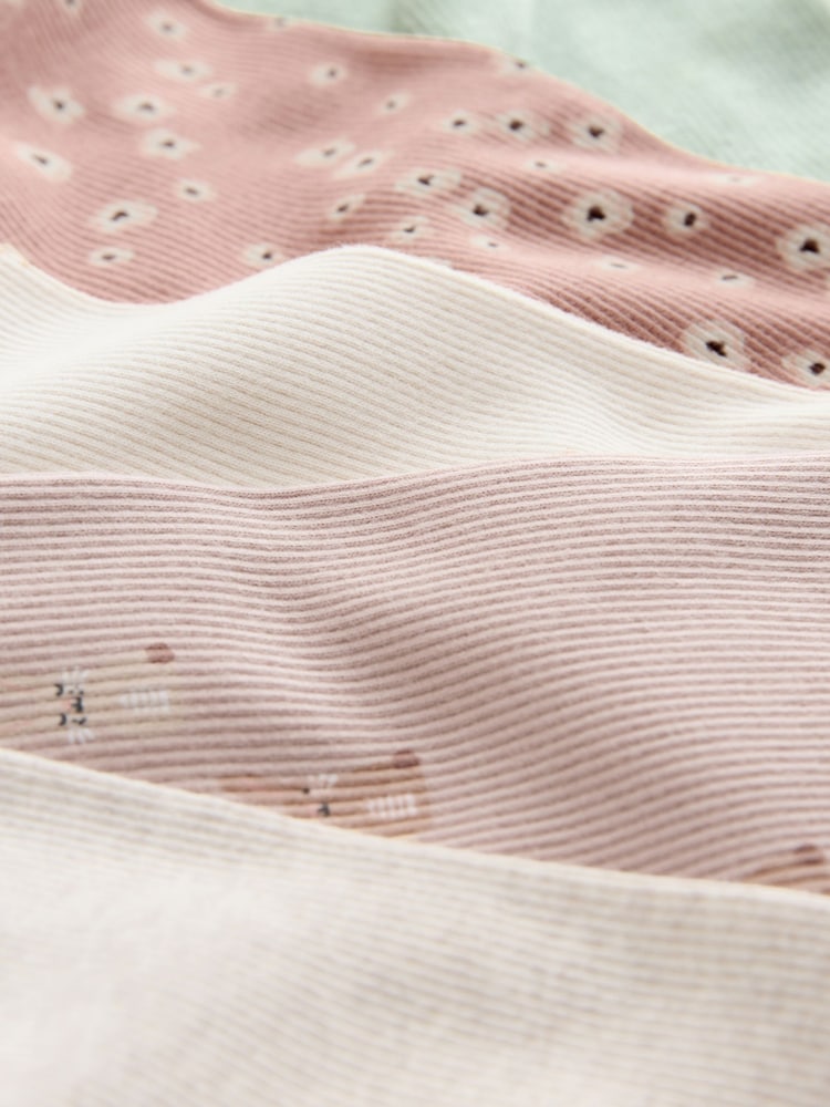 Floral Ribbed Leggings 5 Pack (3mths-7yrs)