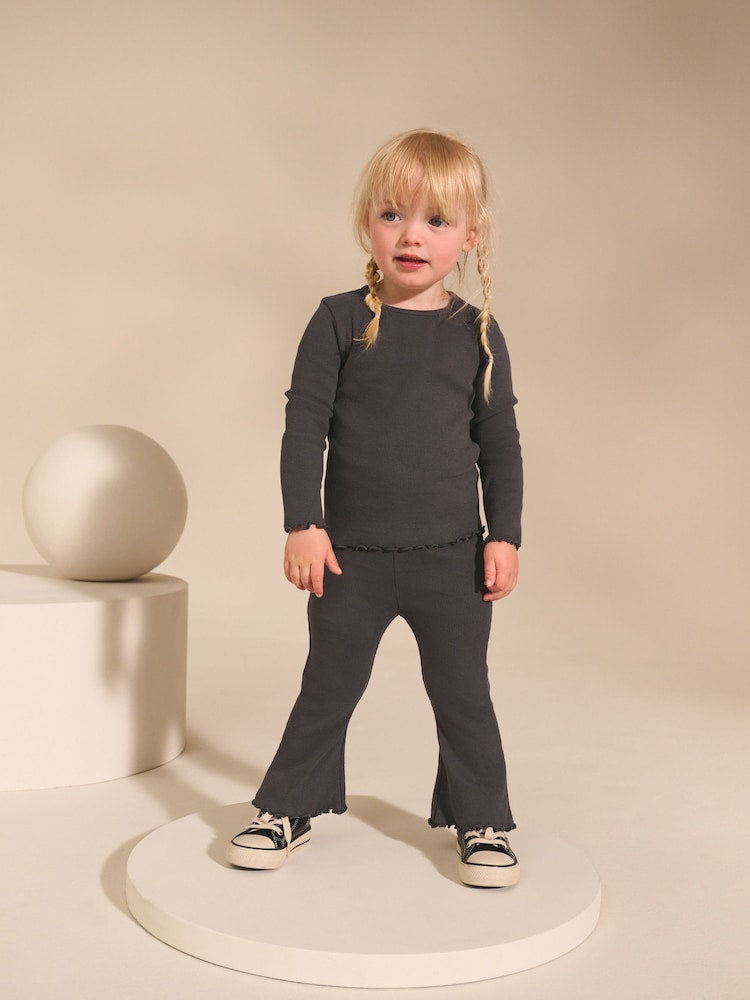Animal Print Ribbed Flare Leggings 5 Pack (3mths-7yrs)