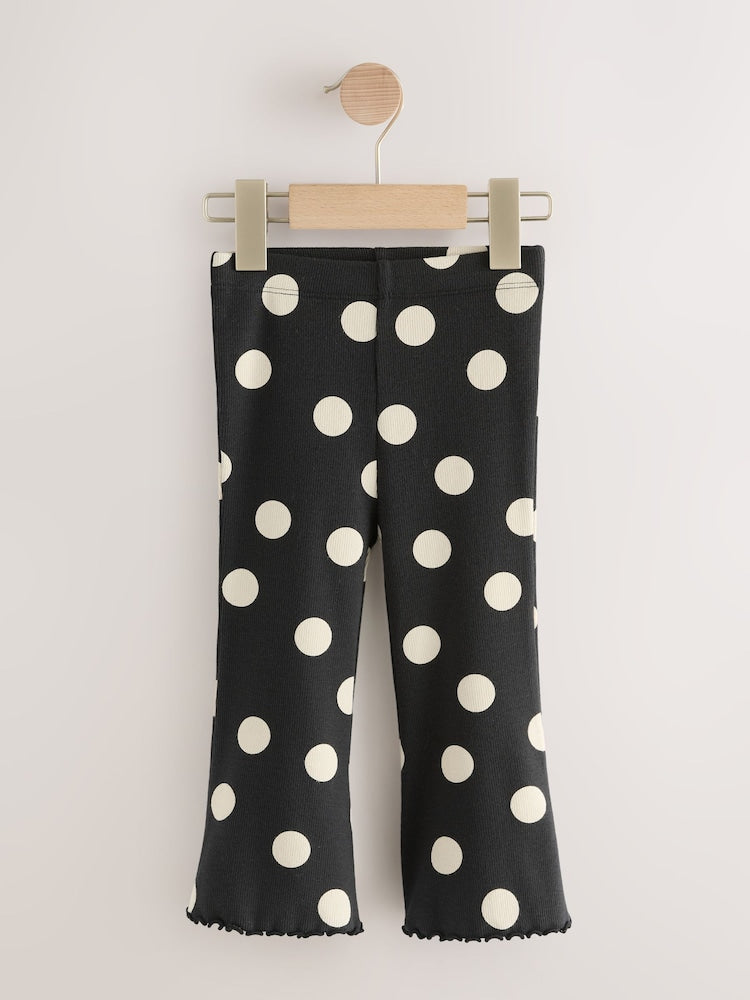 Animal Print Ribbed Flare Leggings 5 Pack (3mths-7yrs)