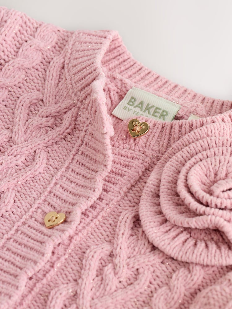 Baker by Ted Baker Knitted Corsage Cardigan - Size Up To 3 Months (50 - 62cm)
