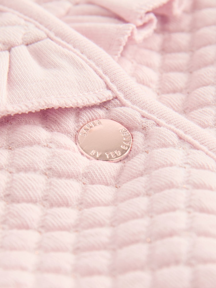 Baker by Ted Baker Lurex Quilted Hooded Jacket - Size Newborn