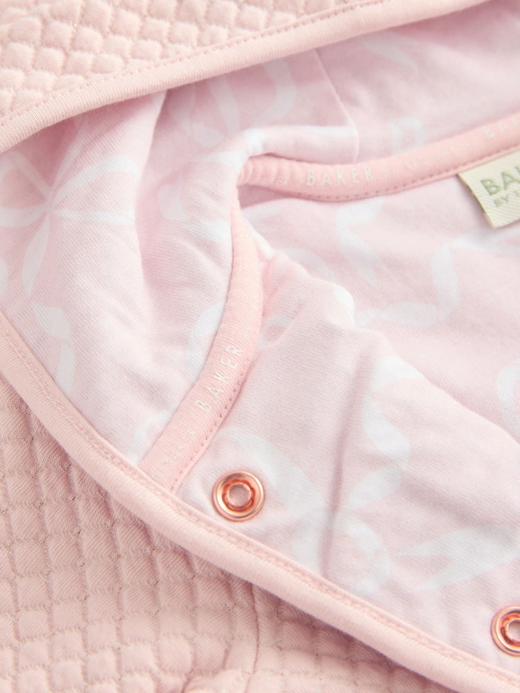 Baker by Ted Baker Lurex Quilted Hooded Jacket - Size Newborn