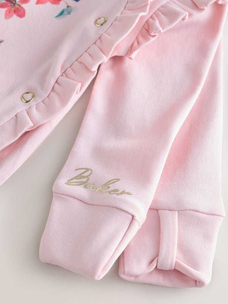 Baker by Ted Baker 2 Piece Frill Sleepsuit & Bib Set