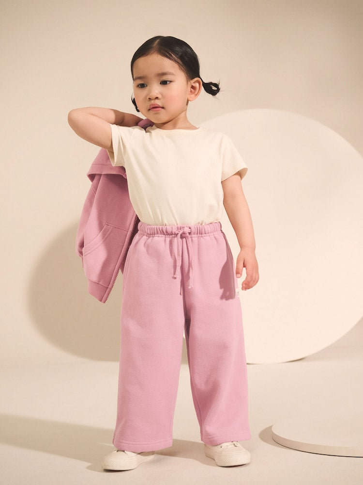 Rose Pink Wide Leg Sweat Joggers (3mths-7yrs) - Size 6-9 Months (68-74cm)