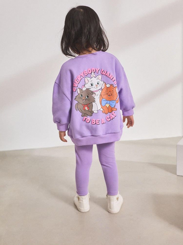 Lilac Purple Disney Aristocats Sweatshirt & Leggings Set (3mths-7yrs) - Lilac Purple Disney Aristocats Sweatshirt & / 12-18 Months (80-86cm)