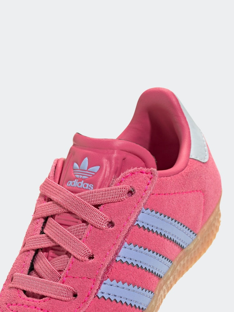 adidas Originals Dark Pink Gazelle Comfort Closure Elastic Laces Infant Trainers