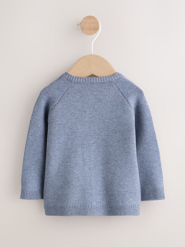 Blue Knitted Baby Cardigan (0mths-2yrs) - Size 50cm (First Size)